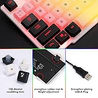 Vista 2 de CHONCHOW Combo de teclado y mouse para juegos, arco iris, retroiluminado, luz ambiental, caracteres iluminados, USB con cable, ratones, compatible