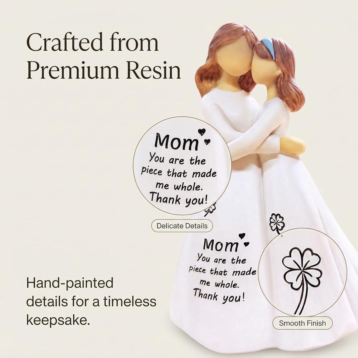Mom Birthday Gift from Daughter: Sentimental Mother Daughter Figurine for 60th 70th 80th Birthday – Meaningful Gift Mothers Day – 5.2" Resin Keepsake