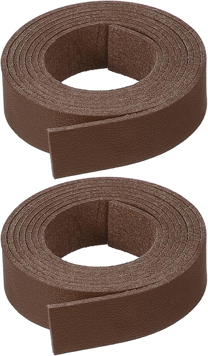 PATIKIL 0.6 x 39 Inch Flat Suede Leather Lace, 2 Pcs Faux Leather Strap Belt Strips DIY Supplies for Necklace Bracelet Beading Jewelry Making Tassels Art Crafts, Brown (15mm)