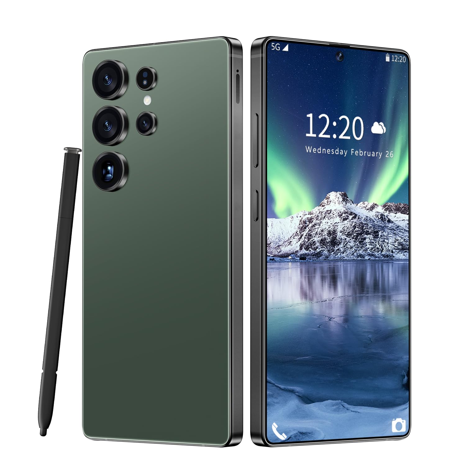 BVNA I25 Ultra Unlocked Phone 16+1TB,Built in Pen The Phone,Battery 7000mAh 6.99" HD Screen,Android 14 Smartphone,Face ID/5G/Fingerprint Lock/Dual SIM/GPS (Green)