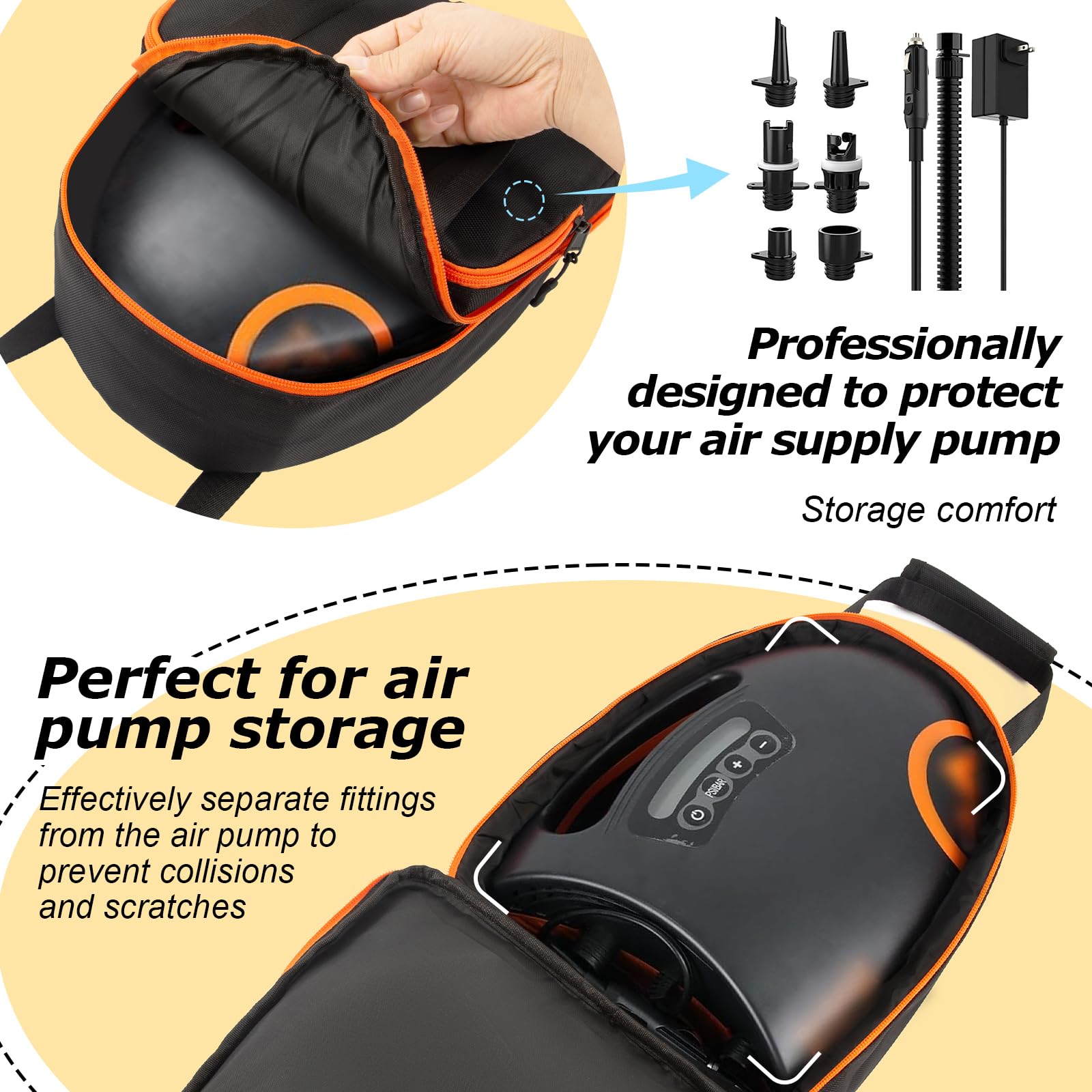 Sac de transport étanche, sac de rangement compatible avec pompe OutdoorMaster Paddle board, housse de protection, sac portable pour transporter la pompe à air pour SUP, paddle, kayak, bateau