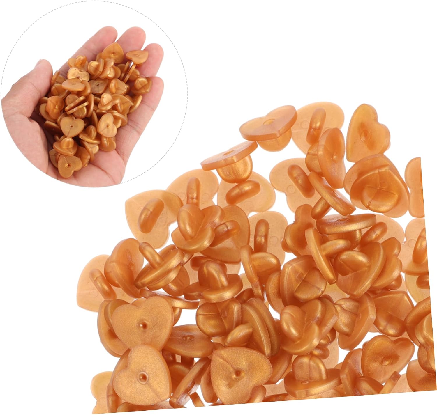 Lurrose 100 Pcs Heart Shape Rubber Pin Backs Durable Brooch Clutch Lapel Pin Back Accessories for DIY Crafts Jewelry Making Lightweight Secure Grip
