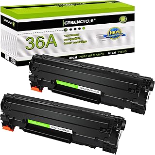 greencycle 2PK Replacement Compatible for HP 36A CB436A Black Mono Laser Toner Cartridge Ink use in Laserjet M1522n MFP M1522nf MFP P1505 P1505n M1120 MFP M1120n MFP M1522 MFP 1522F MFP MFP M1550