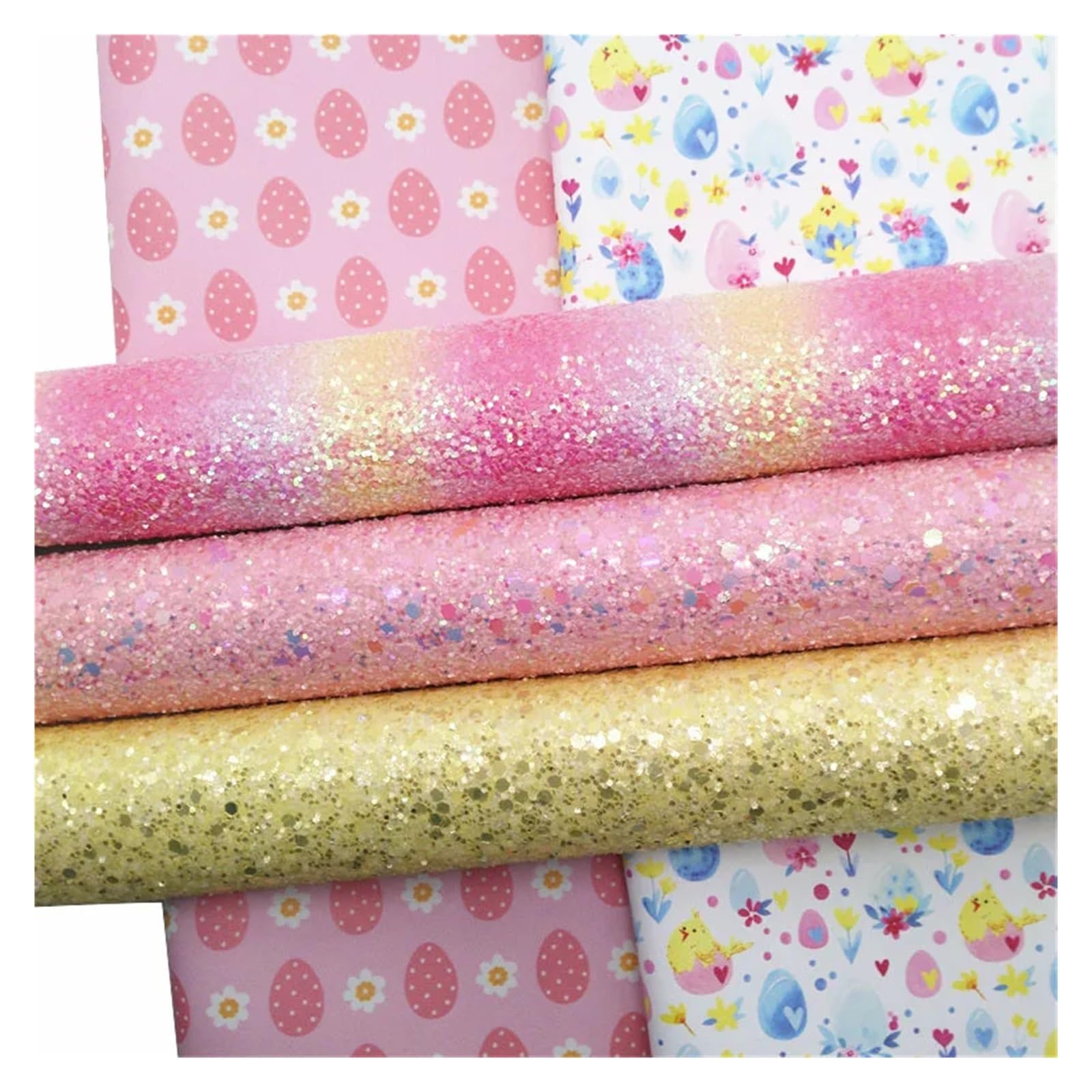 Grober Glitzerstoff Regenbogen-Glitzer-Stoff, bedrucktes Kunstleder, for Schleife, Ohrringe, DIY, 21 x 29 cm oder 30 134(5-30X134CM)
