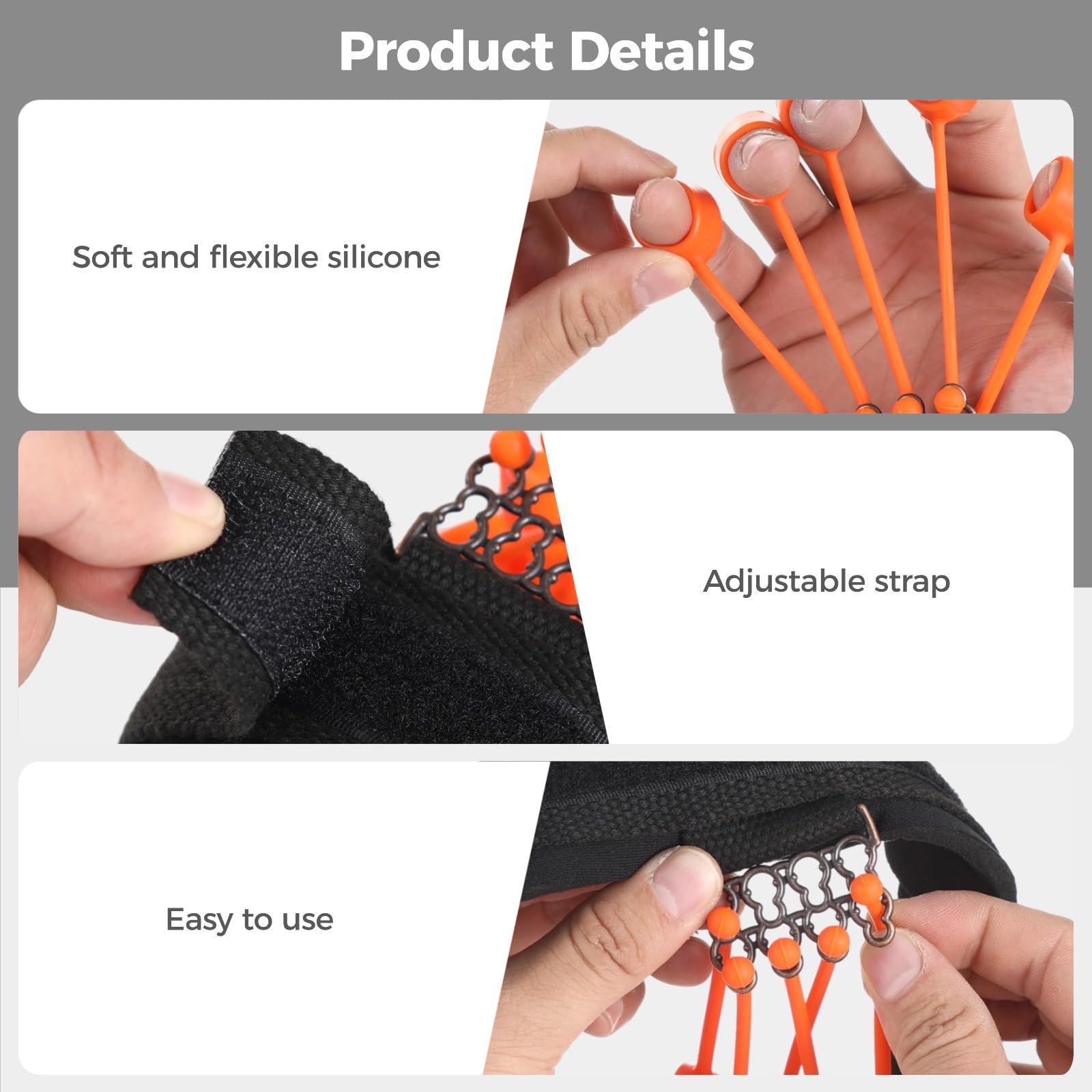 Fingerkrafttrainer, verstellbarer Handtrainer mit 30 Silikonbändern 40/60/75 lbs, Fingerstrecker für Training, Klettern und körperliche Konditionierung für Hand und Finger