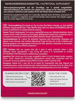 LACTOLERANCE 1/DAY Lactase Precursor 3 Month Pack 90 Capsules 24-Hour Protection 1 Capsule / Day Improves Lactose Digestion Lactic Acid Bacteria No Additives