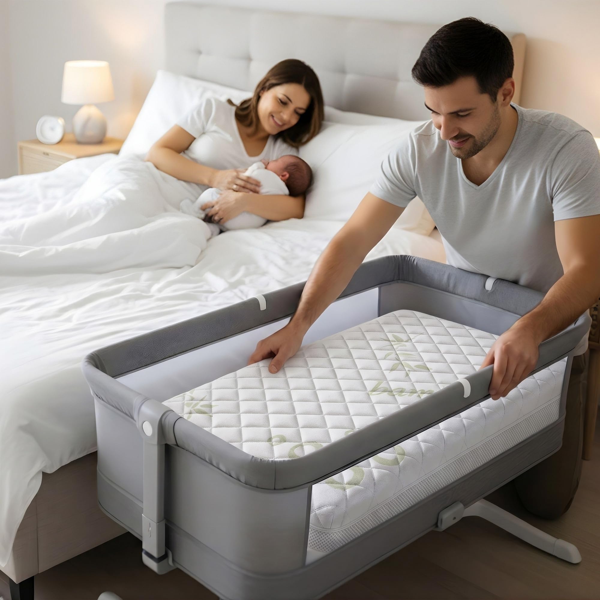 materacyk do gondoli prostokatny z zaokraglonymi bokami premium bamboo 83x50x7 t-1832