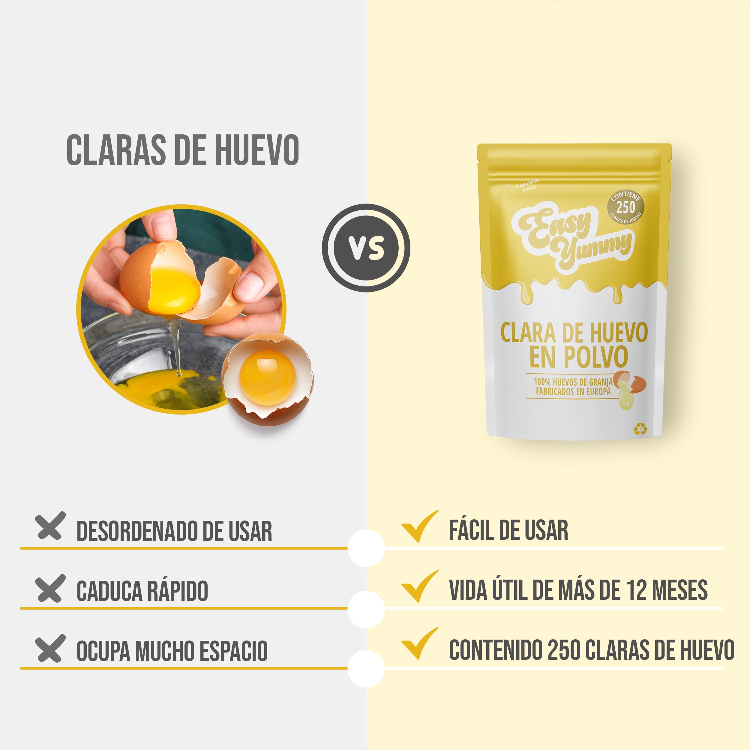 Clara De Huevo En Polvo 1 Kg – Huevos Deshidratados 100% Para Repostería Y Cocina