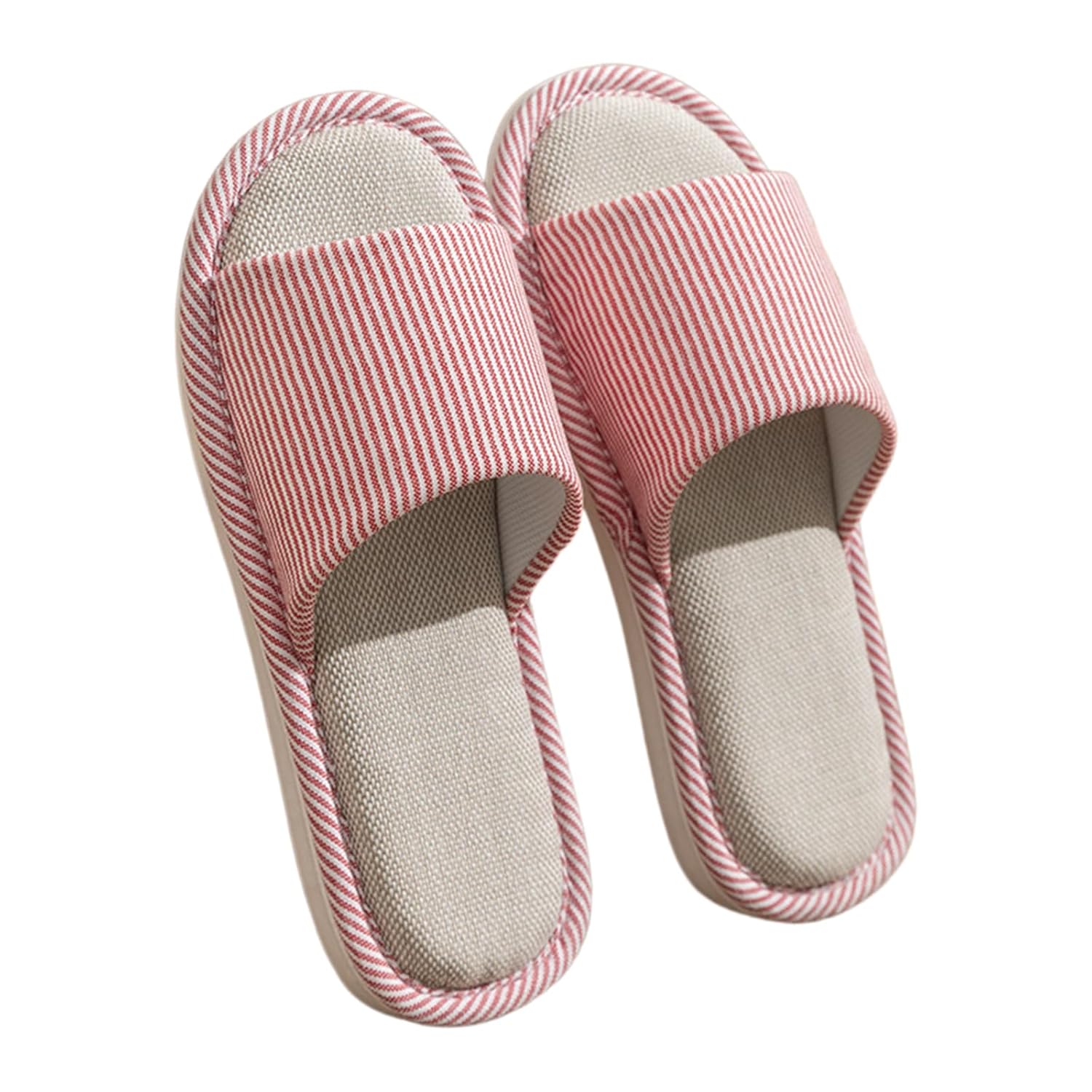 Linen Slippers Slip Resistant Slippers Casual Open Toe Slippers Four Seasons Indoor Outdoor Slippers for Men Women