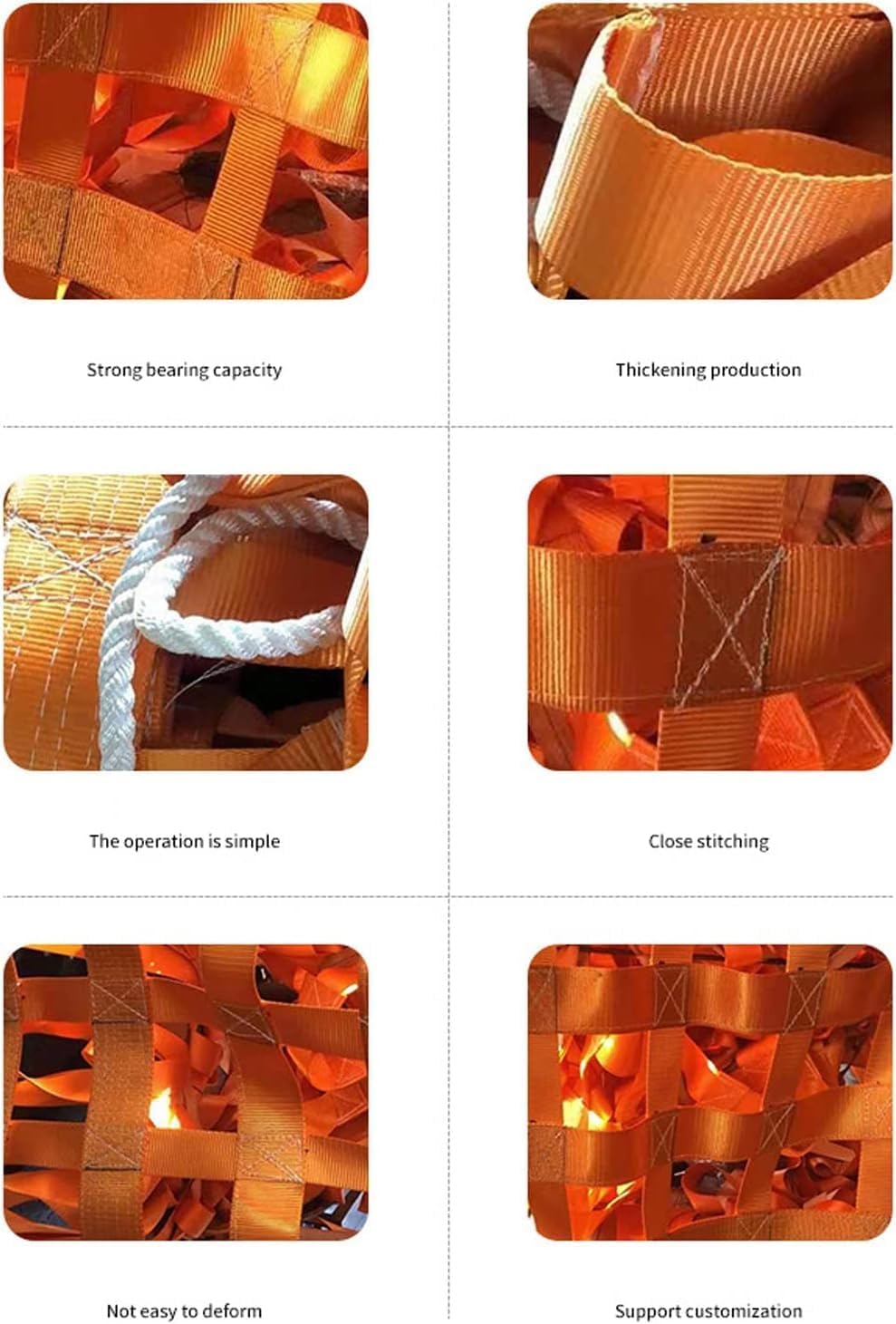 Rete di sollevamento resistente, resistente agli strappi, per spostare e trasportare carichi pesanti, 3 x 3 m