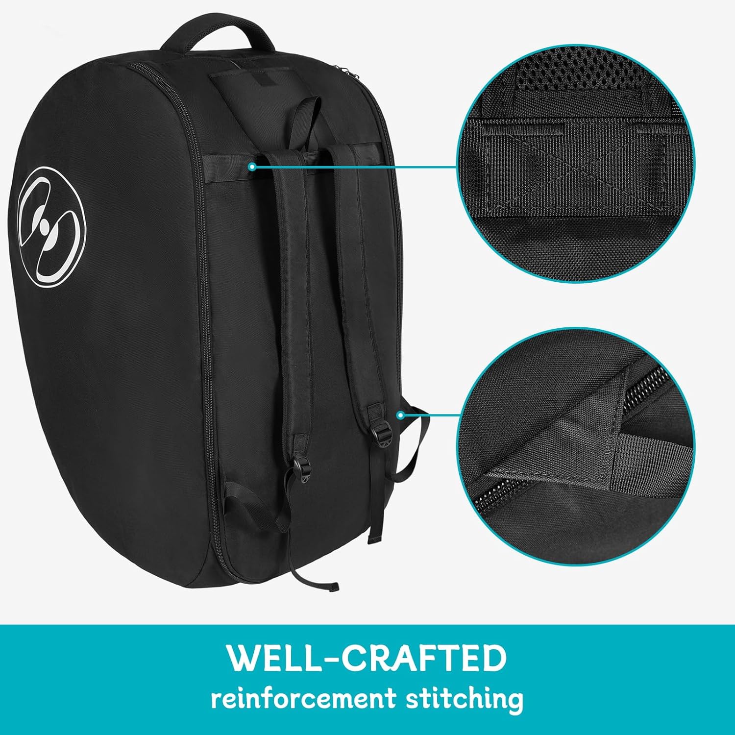 YOREPEK Padded Stroller Travel Bag for Airplane, Fits for Doona Car Seat Stroller with Latch Base, Infant Car Seat Travel Bag Backpack with Lockable Zipper, Foldable Car Seat Cover for Baby Travel
