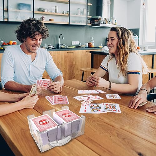 Miniatura 7 de GSE - Bandeja giratoria de 6 barajas para cartas, bandeja giratoria de 360 para niños y adultos, ancianos y manos pequeñas. Soporte giratorio para