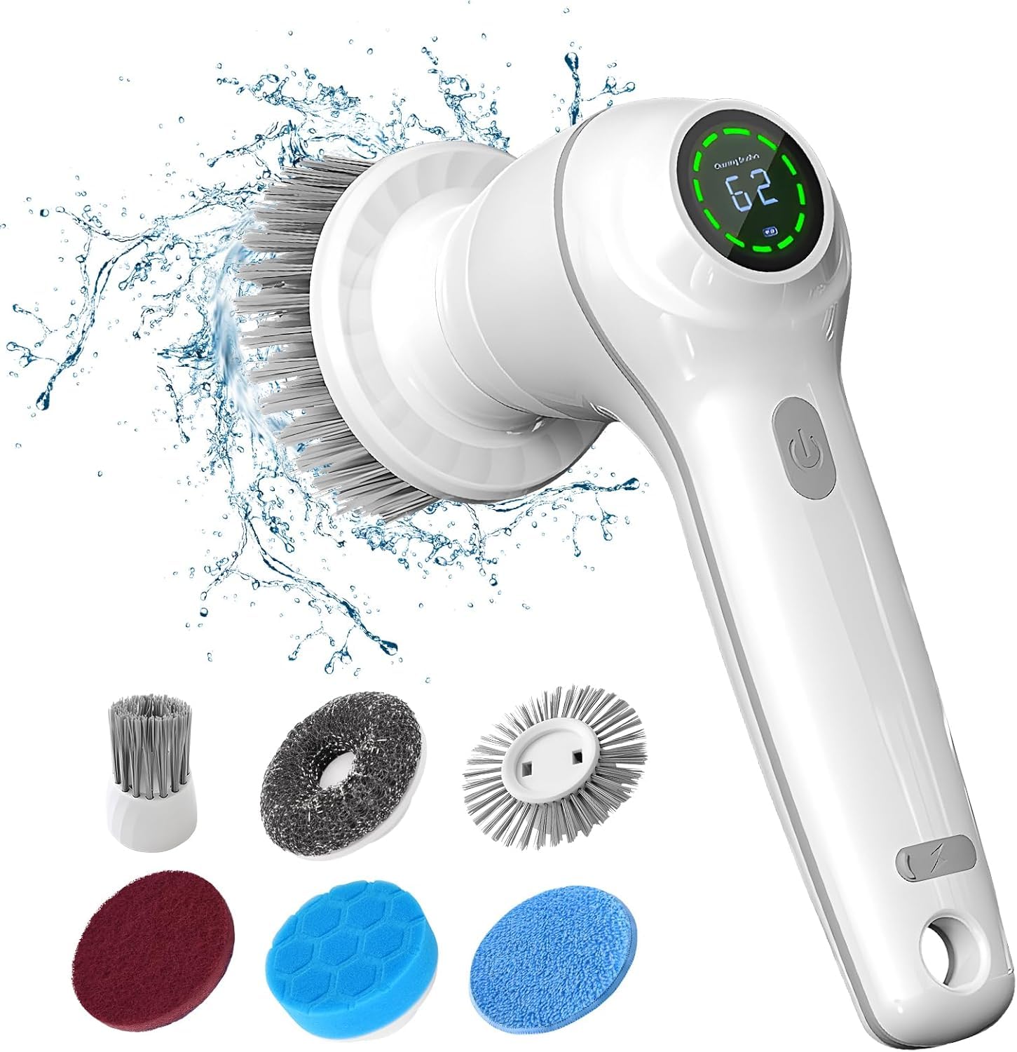 Spazzola Elettrica Rotante Ricaricabile CkeyiN - 7 Testine, Senza Fili, Pulizia Profonda Per Bagno E Cucina - Foto 8