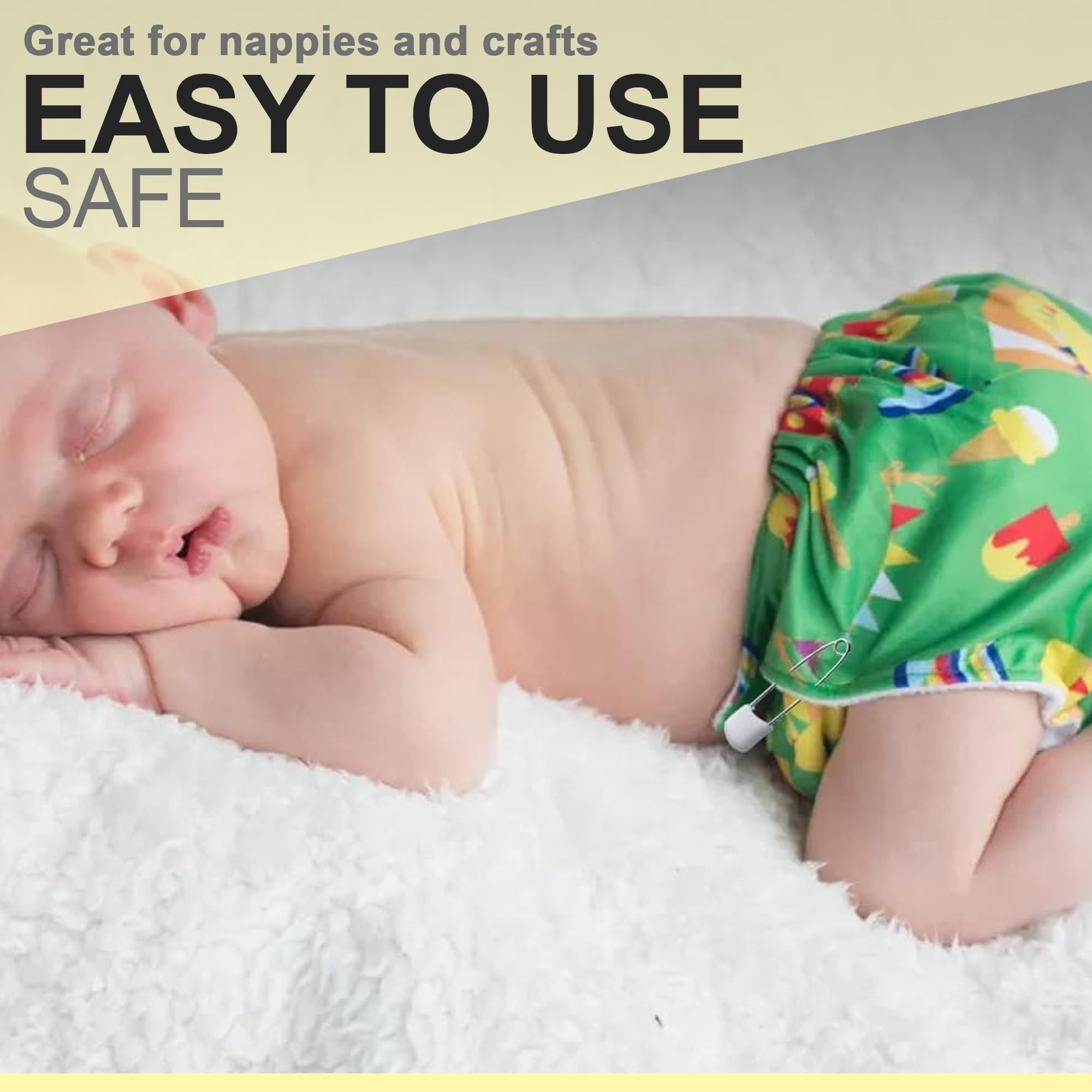 142Pcs Assorted Colored Baby Safety Pins - 5.5cm Large Diaper Pins With Plastic Head For Clothes, Dresses, Socks, Gloves - Stainless Steel Assorted Safety Pins | Buy Now With Express International Delivery