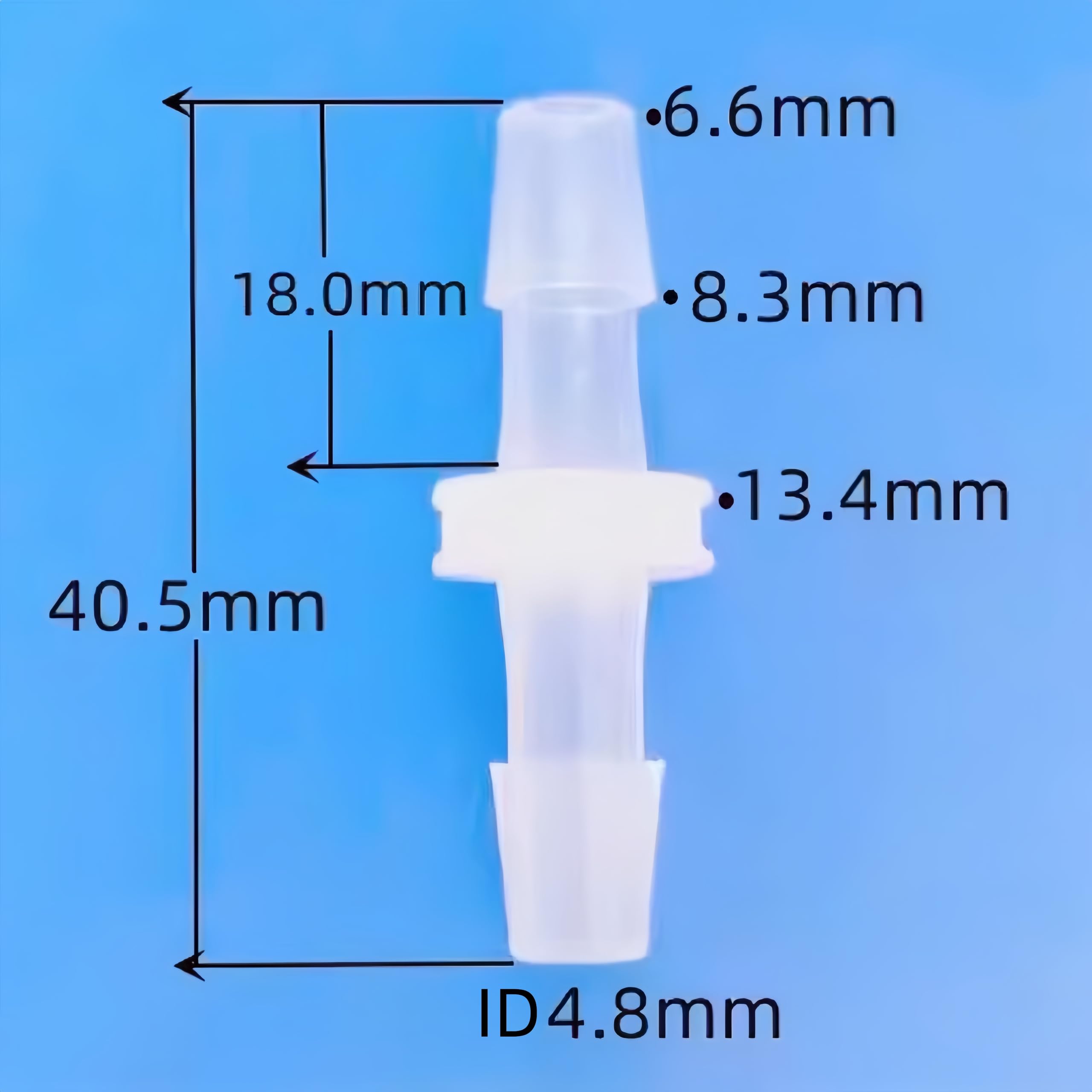 50 szt. Przezroczyste proste złącza barbowe z PP 9,6 mm Złączki do węży do zastosowań spożywczych Niskociśnieniowe(6.4mm 1/4inch)