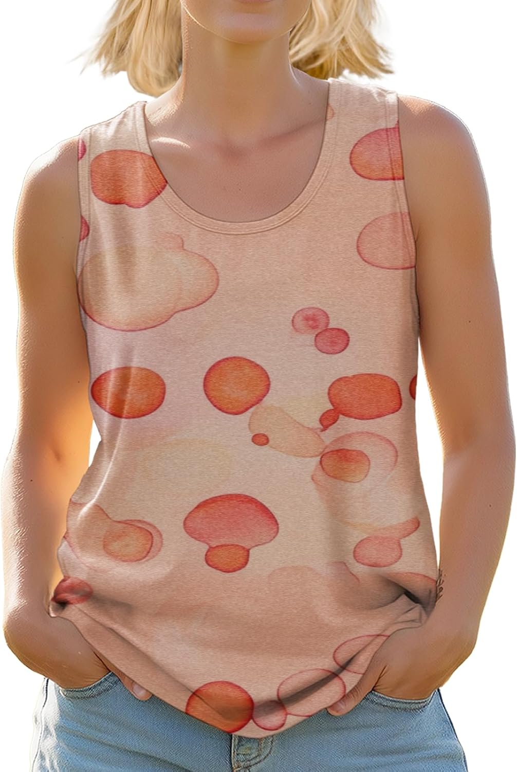 Stylish Women's Crewneck Tank Tops Outdoor Trendy Yoga Workout Shirts Cropped Sleeveless Tshirts Multicolor