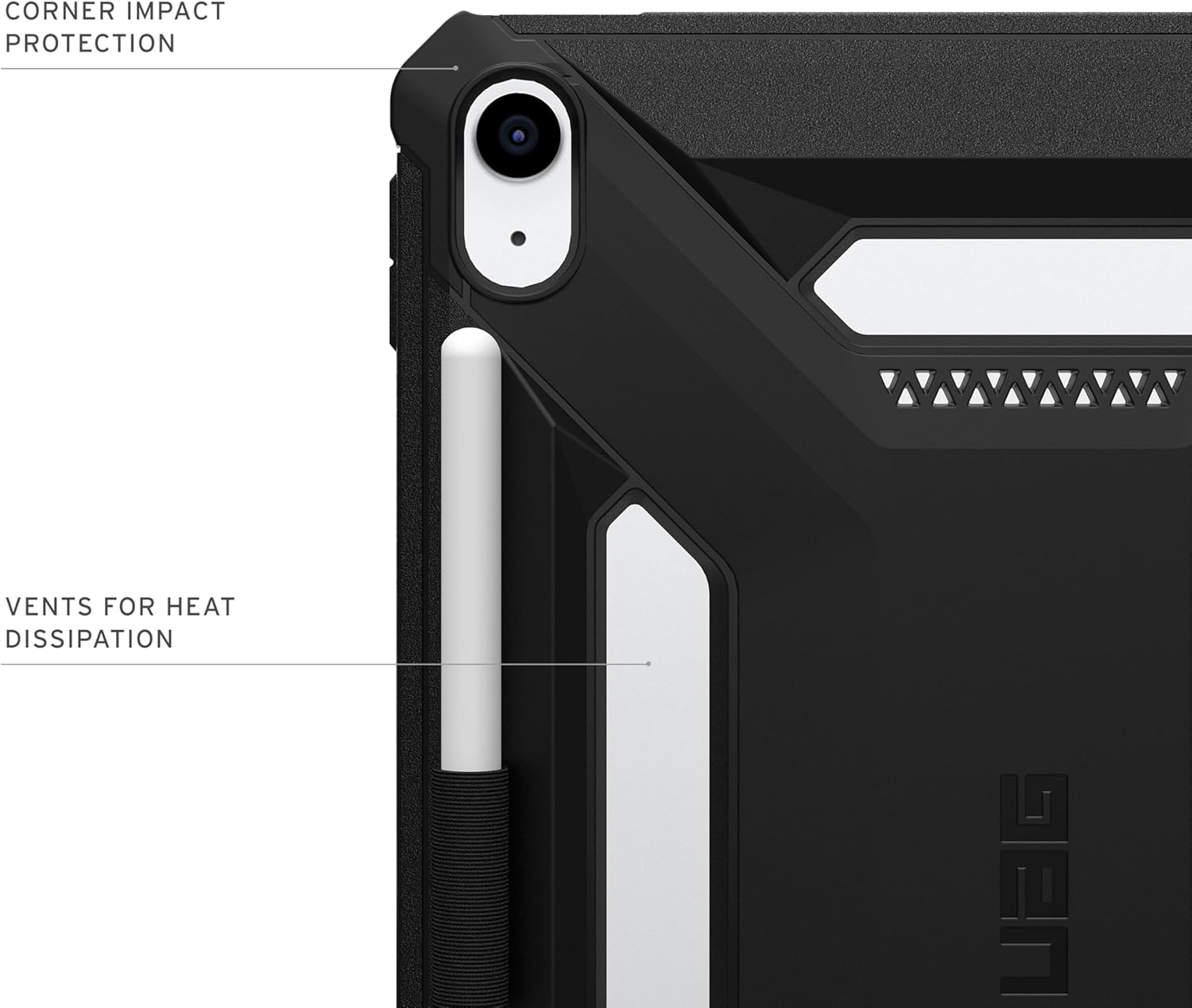 URBAN ARMOR GEAR UAG Designed for iPad A16 Case Fits 11" 11th Gen 2025, 10.9" 10th Gen 2022 (A3354 A3355) Scout LT - Secure Grip Kids Family Friendly Military Grade Drop Protection Cover, Black