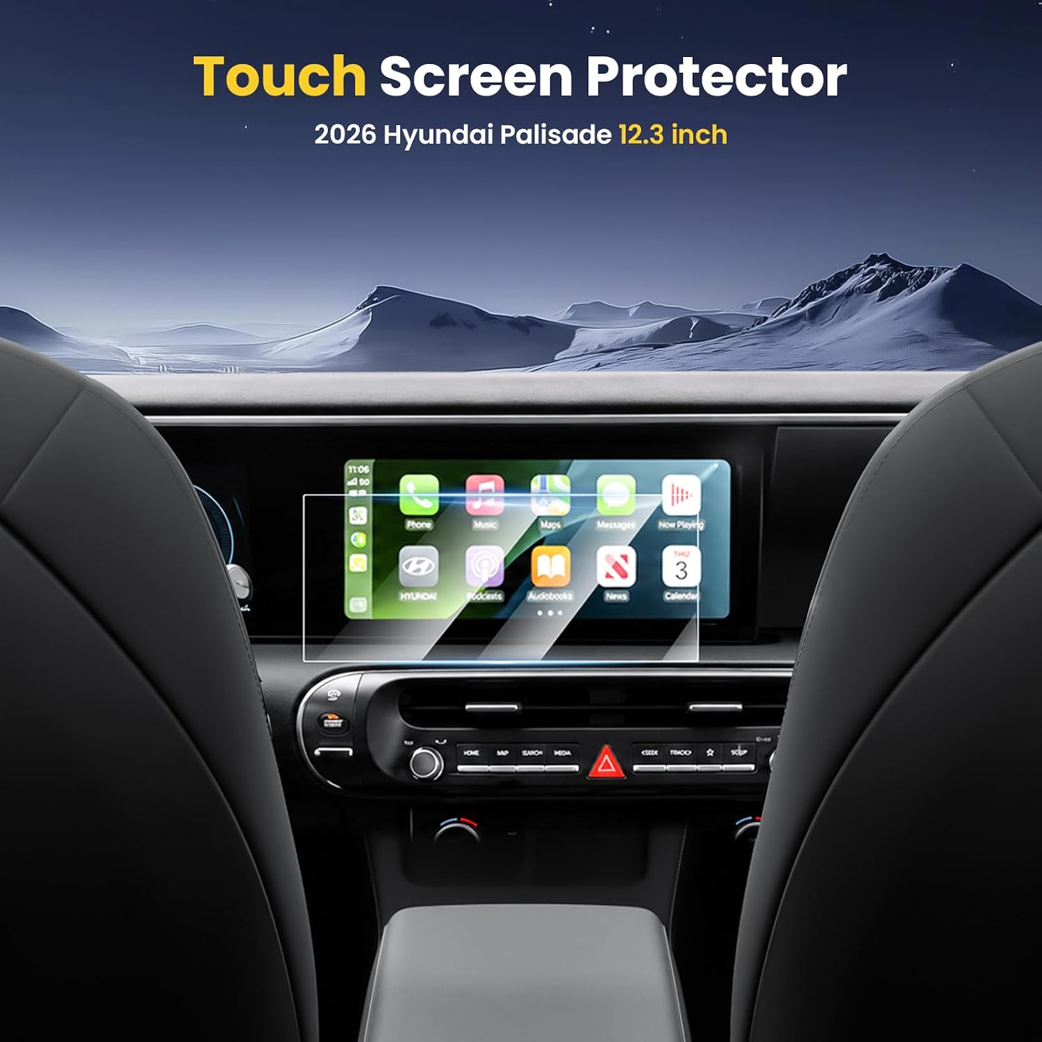 Karltys 3 PC Screen Protector for 2026 Hyundai Palisade (Dual 12.3In+Front AC+Rear AC) (SE/SEL/Limited/XRT Pro/Calligraphy)