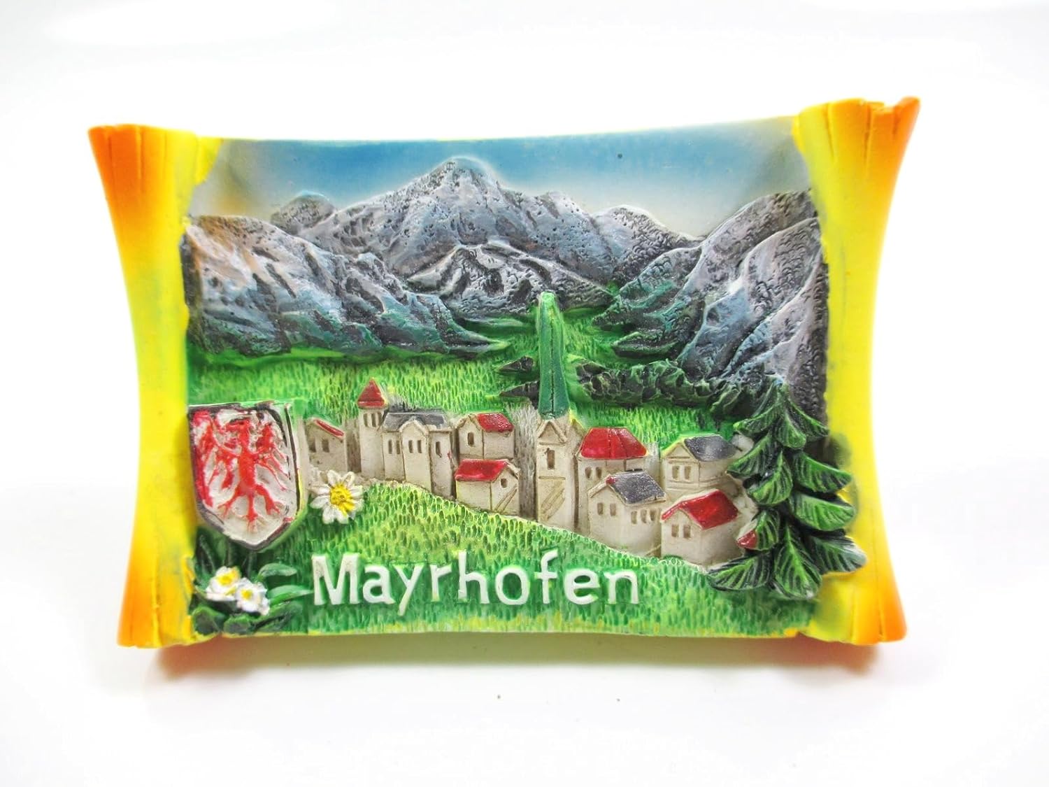 Foulard en polyester Thème: Souvenir de Tirol vintage 70cm x 70cm
