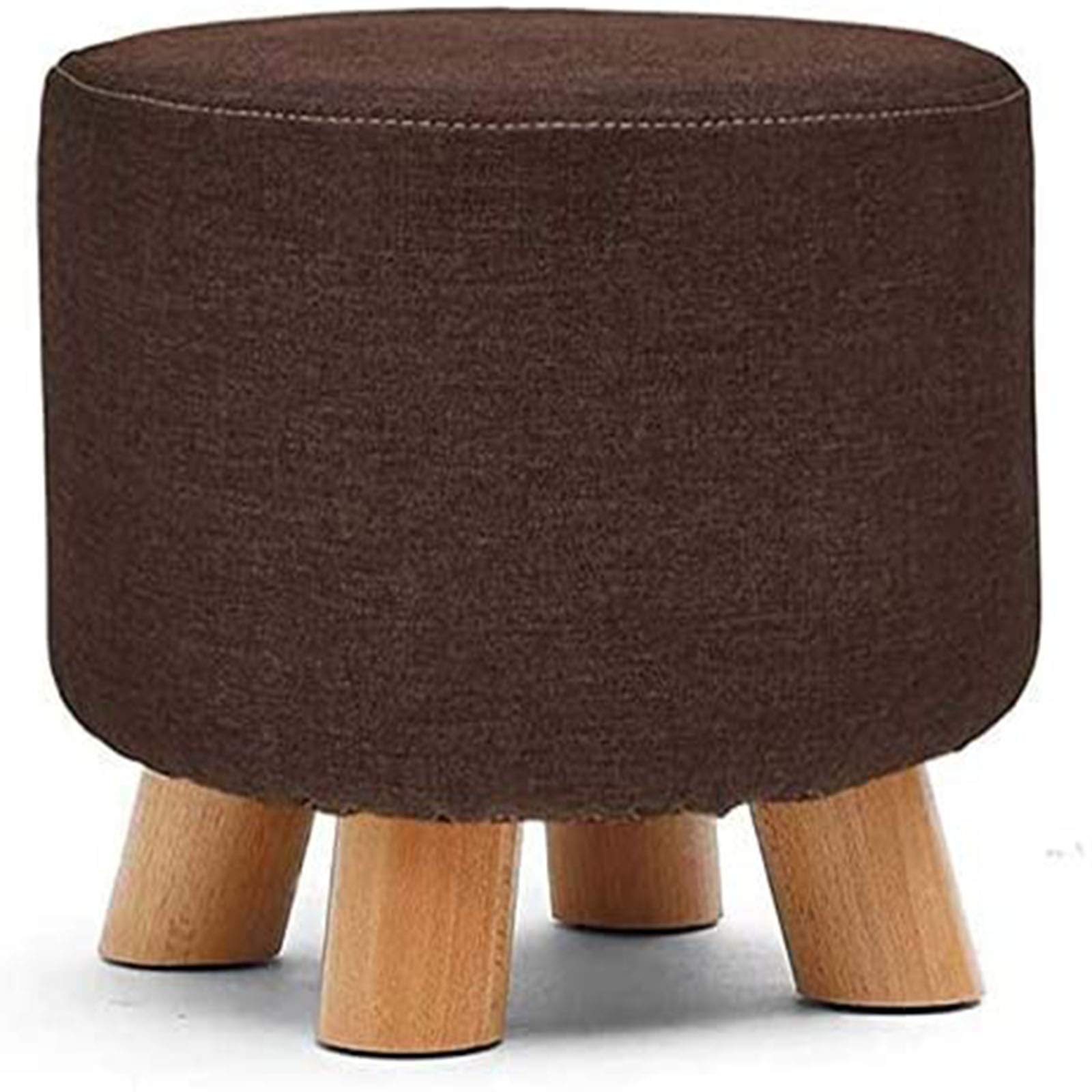 Repose-pieds rond en bois avec pouf rembourré confortable modèle A