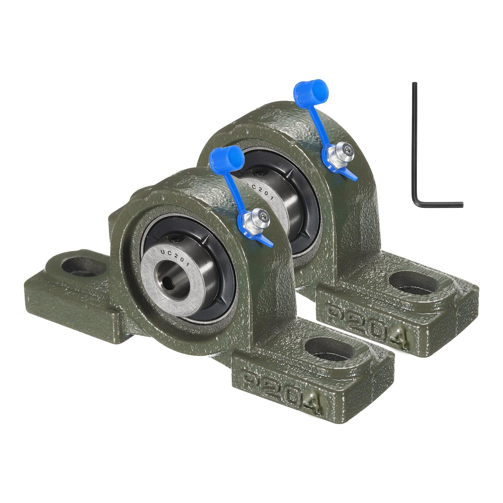 QUARKZMAN 2 Pz Cuscinetti a Cuscino UCP201 Diametro Foro 12mm Auto-Allineanti, Base in Ghisa Massiccia Montati Cuscinetti in Acciaio al Cromo