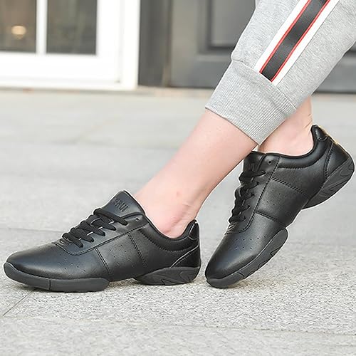 Miniatura 6 de Zapatos de animadora para niños y niñas, para competición escolar, con cordones, aeróbicos, gimnasia, lucha, tenis ligeros
