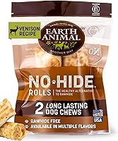 Vista 10 de Earth Animal Masticables sin ocultar – de The Grill Rolls Bacon sabor a hamburguesa con queso sin cuero crudo masticables para perros pequeños – 6