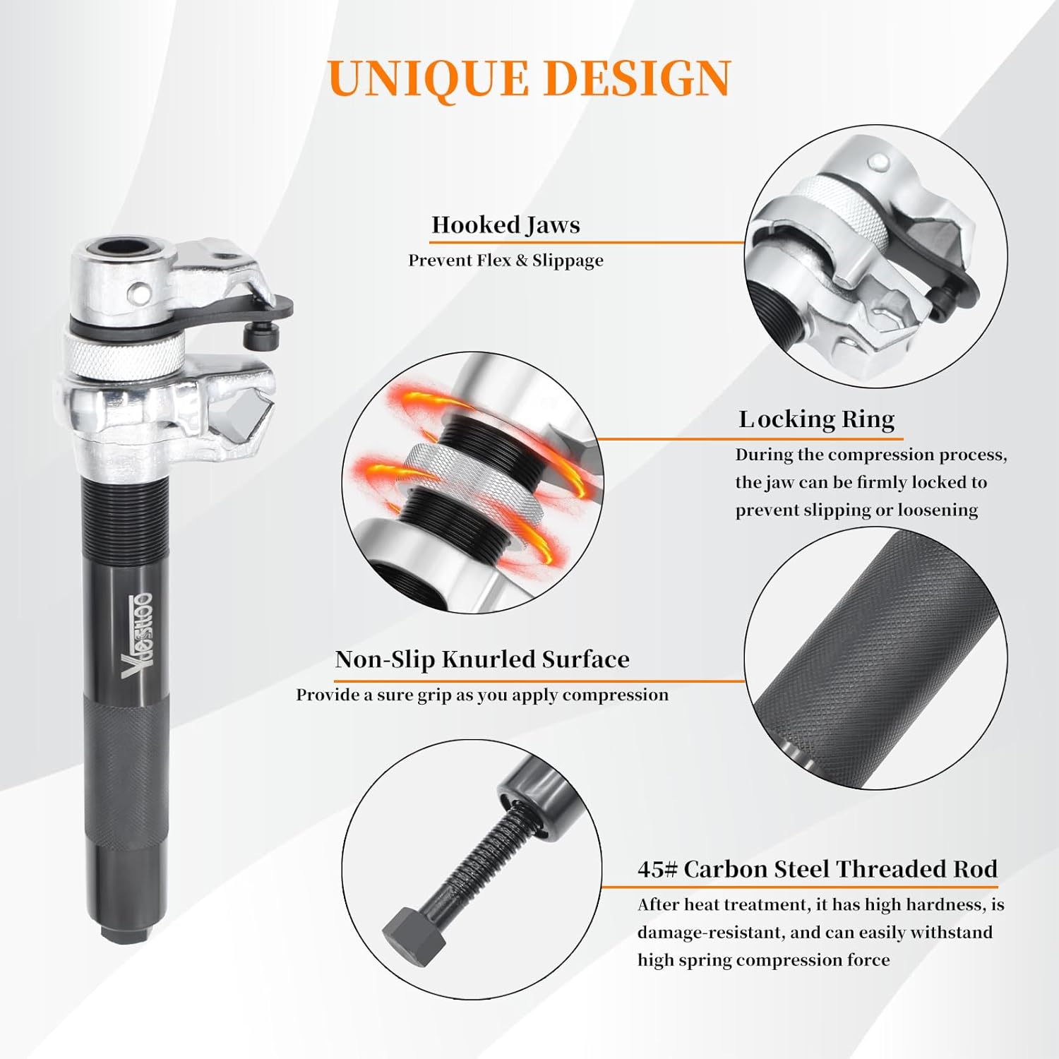 Coil Spring Compressor Tool Automotive Heavy Duty Macpherson Strut Spring Compression Set with Extendable Safety Bracket for Car ATVs Trucks, Max Load.2700LB