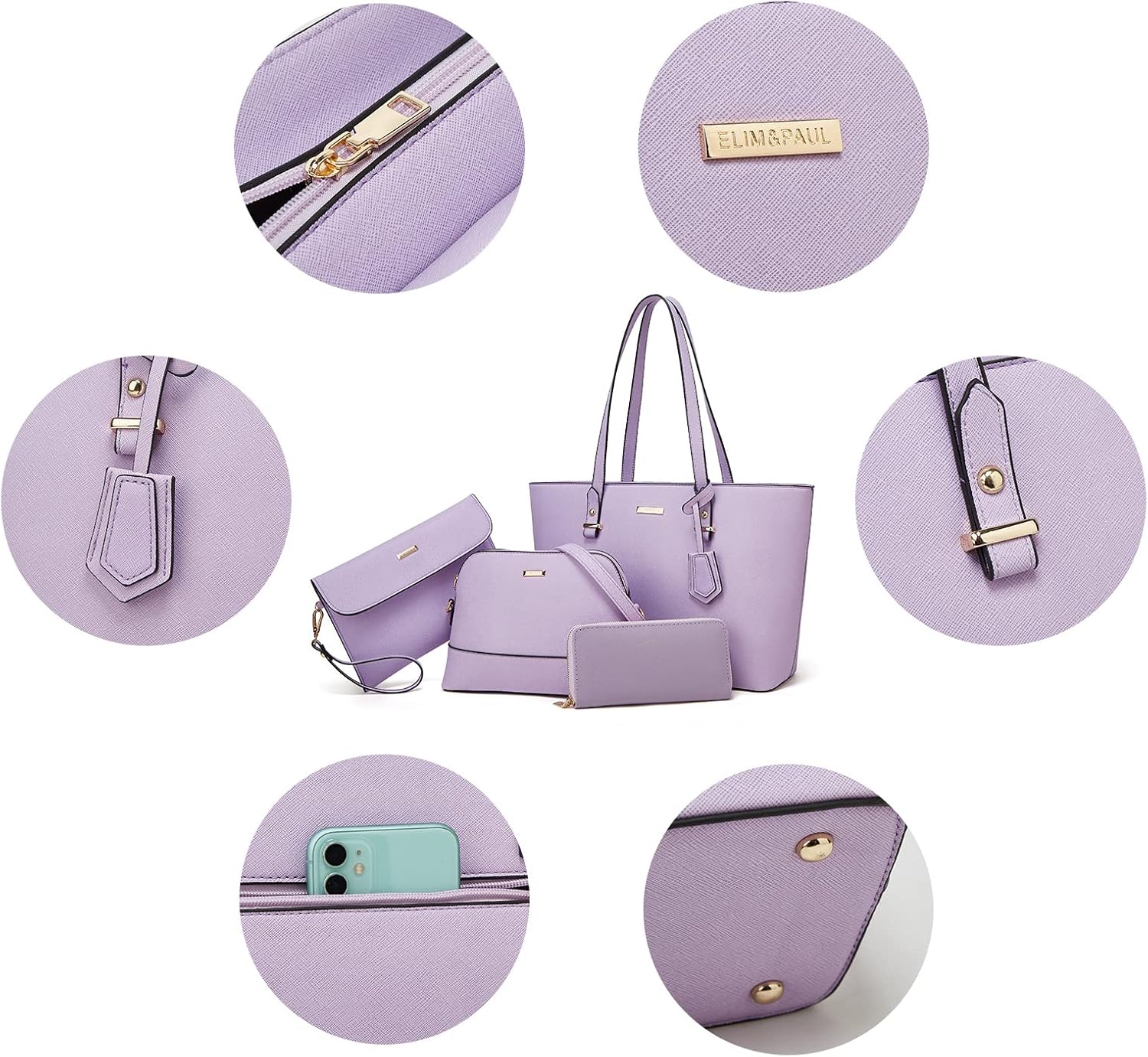 Women Fashion Handbag Wallet Tote Bag Shoulder Bag Top Handle Satchel Purse image 3