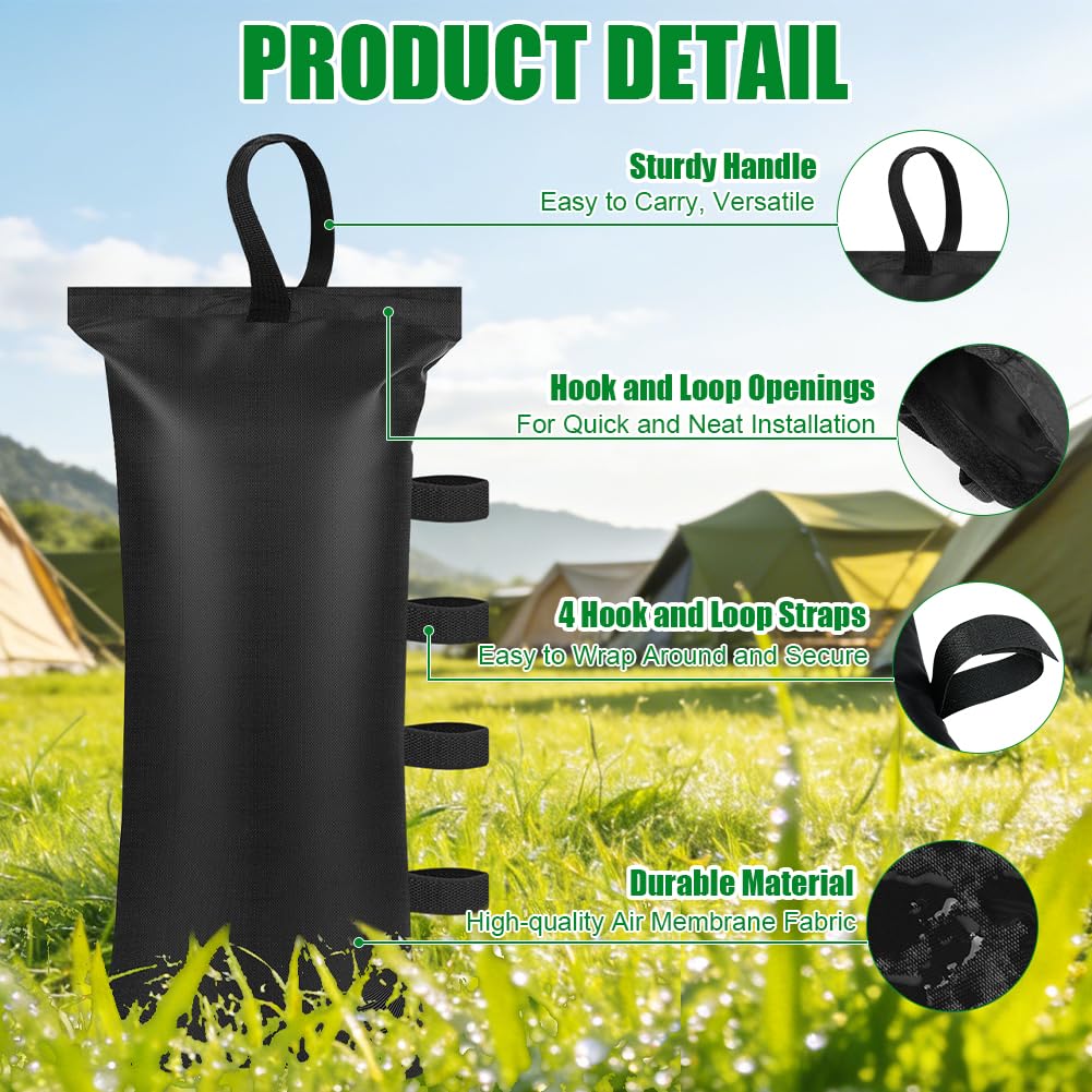 Heavy Duty Sandbag, Gazebo Weights Sand Bags, Weight Bags Photo Studio Saddlebag with Handles, Design for Photography Stand Light Stand Tripod, Outdoor Patio, Sports 4pcs - 3