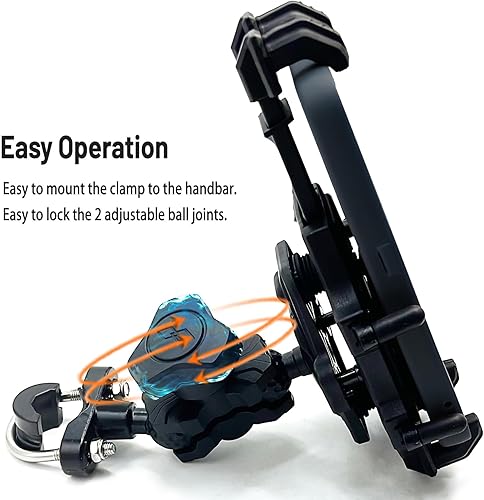 Miniatura 8 de QYMOTO Soporte para teléfono ATV, 4 ruedas, antivibración, resistente, para manillar, soporte para teléfono celular 360, abrazadera para CFMOTO