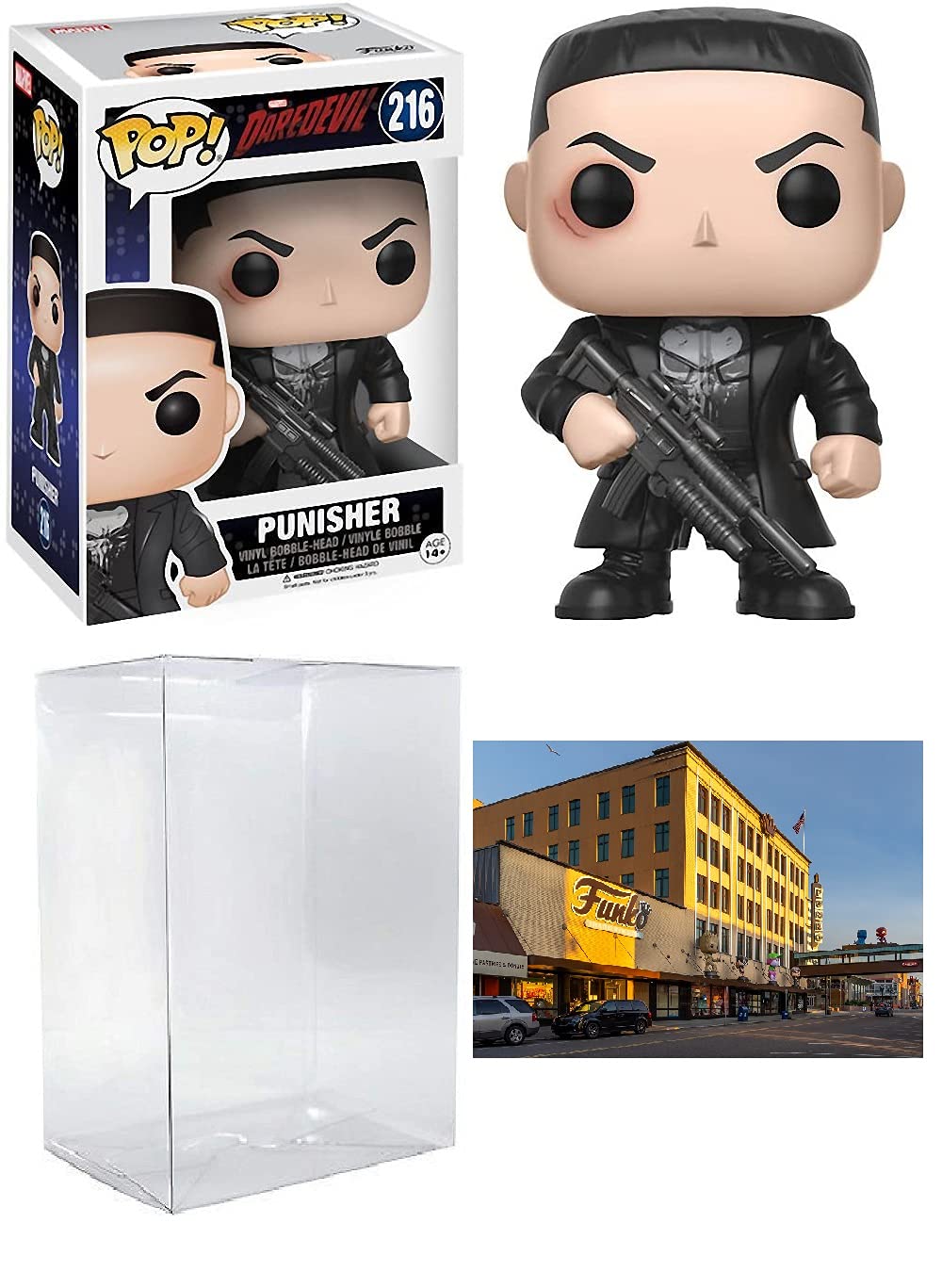 Punisher Funko Pop #216 Pop Marvel Vinyl Figure (Bundled with