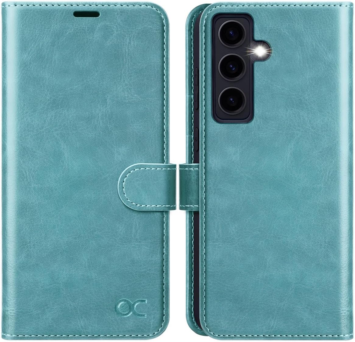 OCASE Compatible with Galaxy S24 5G Wallet Case, PU Leather Flip Folio Case with Card Holders RFID Blocking Kickstand [Shockproof TPU Inner Shell] Phone Cover (2024), Burgundy