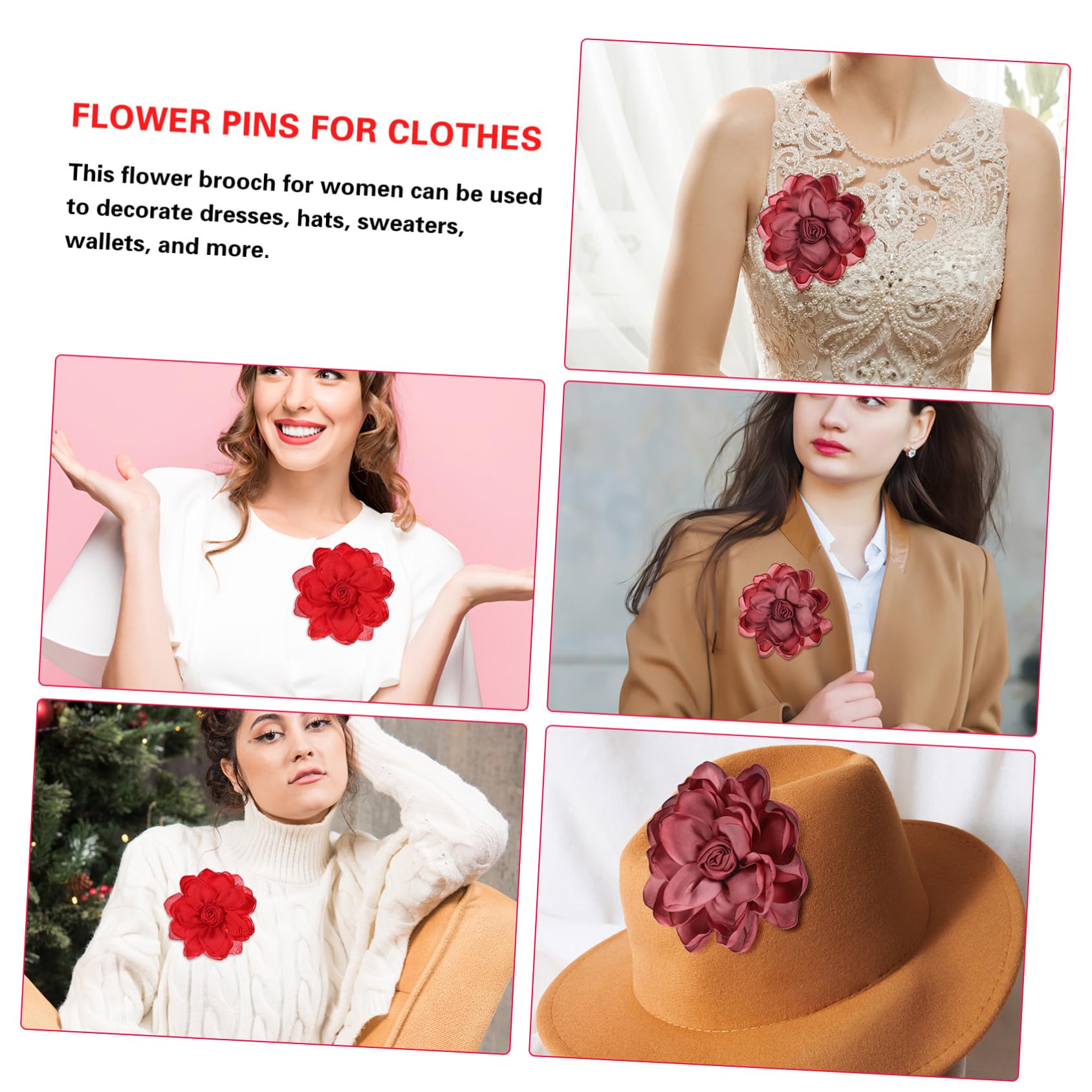 GALPADA Ramillete De Rosas Boutonniere De La Boda Alfileres De Flores Para La Ropa Accesorios De Mujer Broche De Rosa Ramillete De Novia Broches y Alfileres Para Mujer Satín