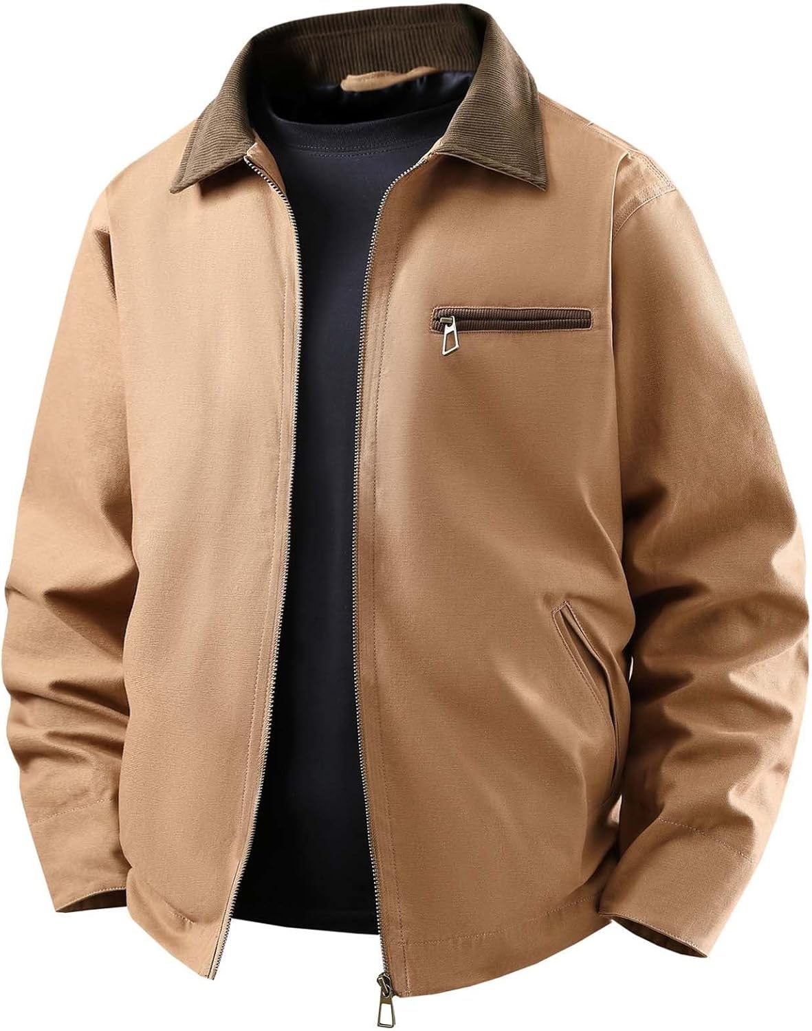 メンズ カジュアルジャケット ルーズフィット レトロ 構造 アウターウェア 付き デイリーウェア 冬 ニュートラルスタイル100