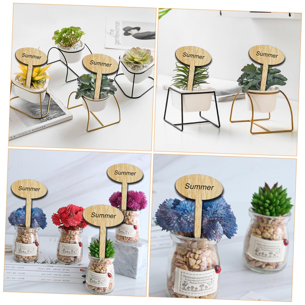 INOOMP Lot De 3 Étiquettes Pour Plantes Dextérieur Marqueurs De Jardin En Bois Réutilisables Pour Projets Scolaires 50 Pièces X 3