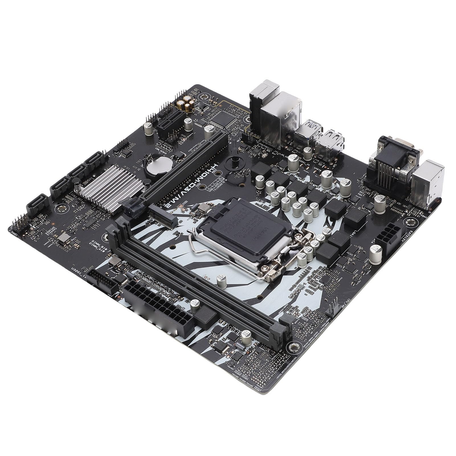 Elprico Placa Base Micro ATX, LGA 1200, DDR4 de Doble Canal 2933 2666 2400 2133 MHz, Compatible con Procesadores Celeron de 10.ª Generación, 4xSerial ATA III, 4xUSB3.2 Gen 1,