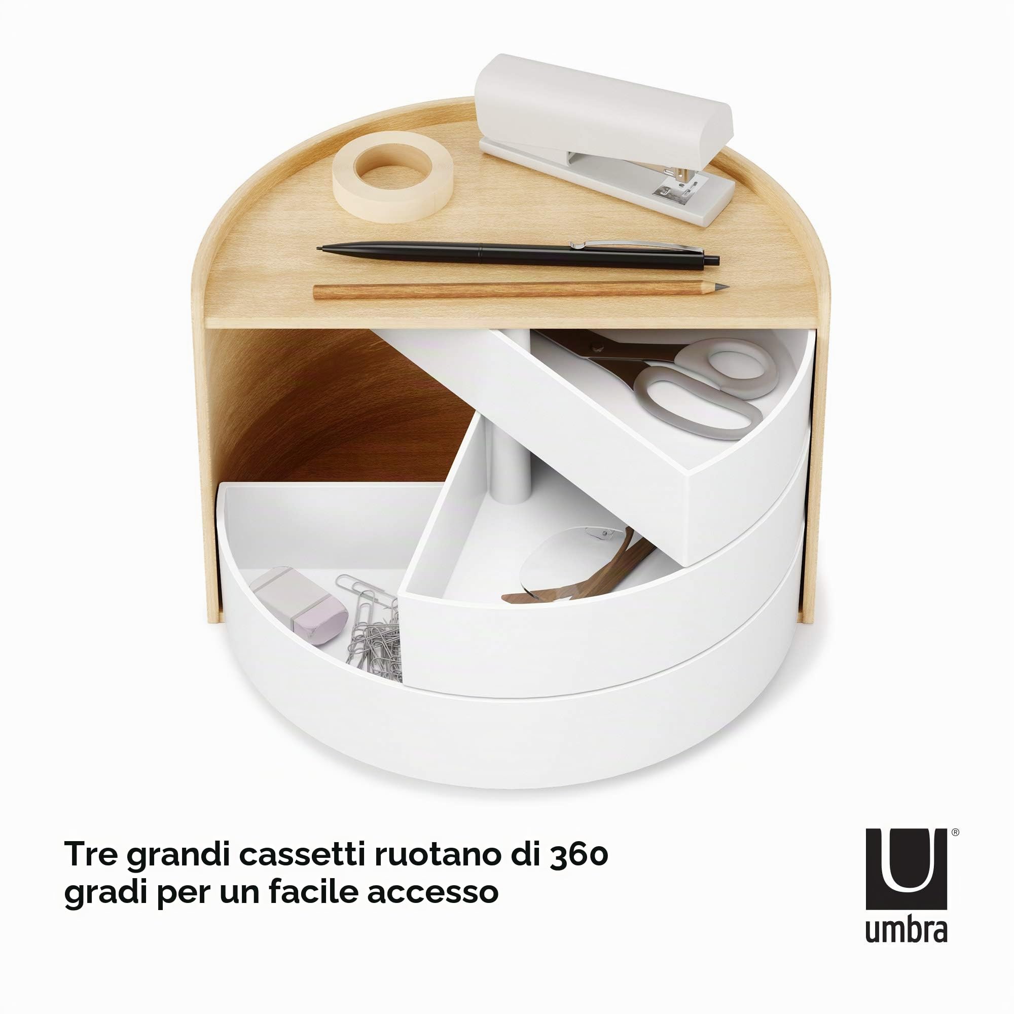 Umbra Moona Portagioie, Compensato, Bianco/naturale