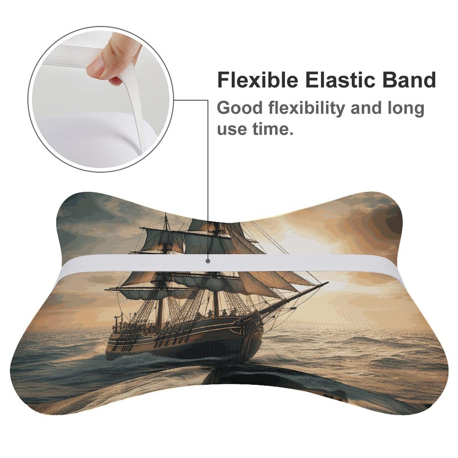 Almohada de navegación sola, núcleo de almohada de espuma viscoelástica, cojín, proporciona apoyo para el cuello, almohadas de coche para asientos de coche de viaje y oficinas en casa.