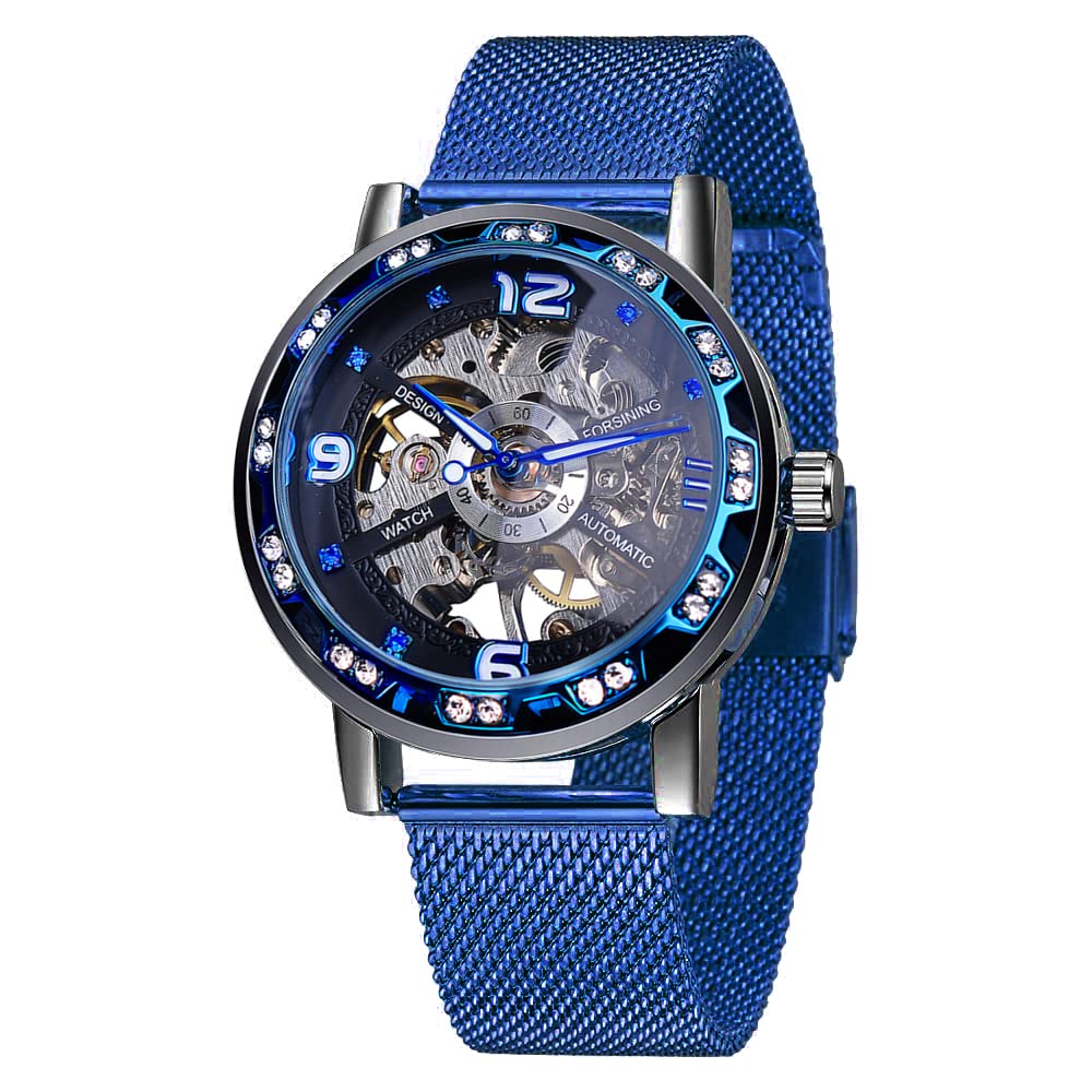 Herren Skelett Mechanische Armbanduhr Automatik Mechanische Uhren Keine Batterie Edelstahl Metall Uhren für Herren
