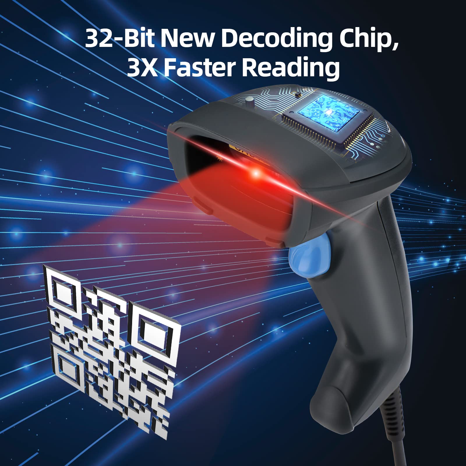 OBZ Lettore Codice a Barre 2D 1D Lettore Barcode USB Cablato Lettore QR Code per PDF417 Data Matrix Scanner di Codice a Barre Palmare Scansione Automatica dello Schermo Pistola Barcode per PC MAC POS