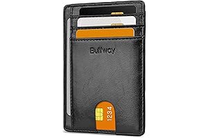 Di Vieste Slim RFID Blocking Minimalist Leather Credit Card Wallet For Men & Women