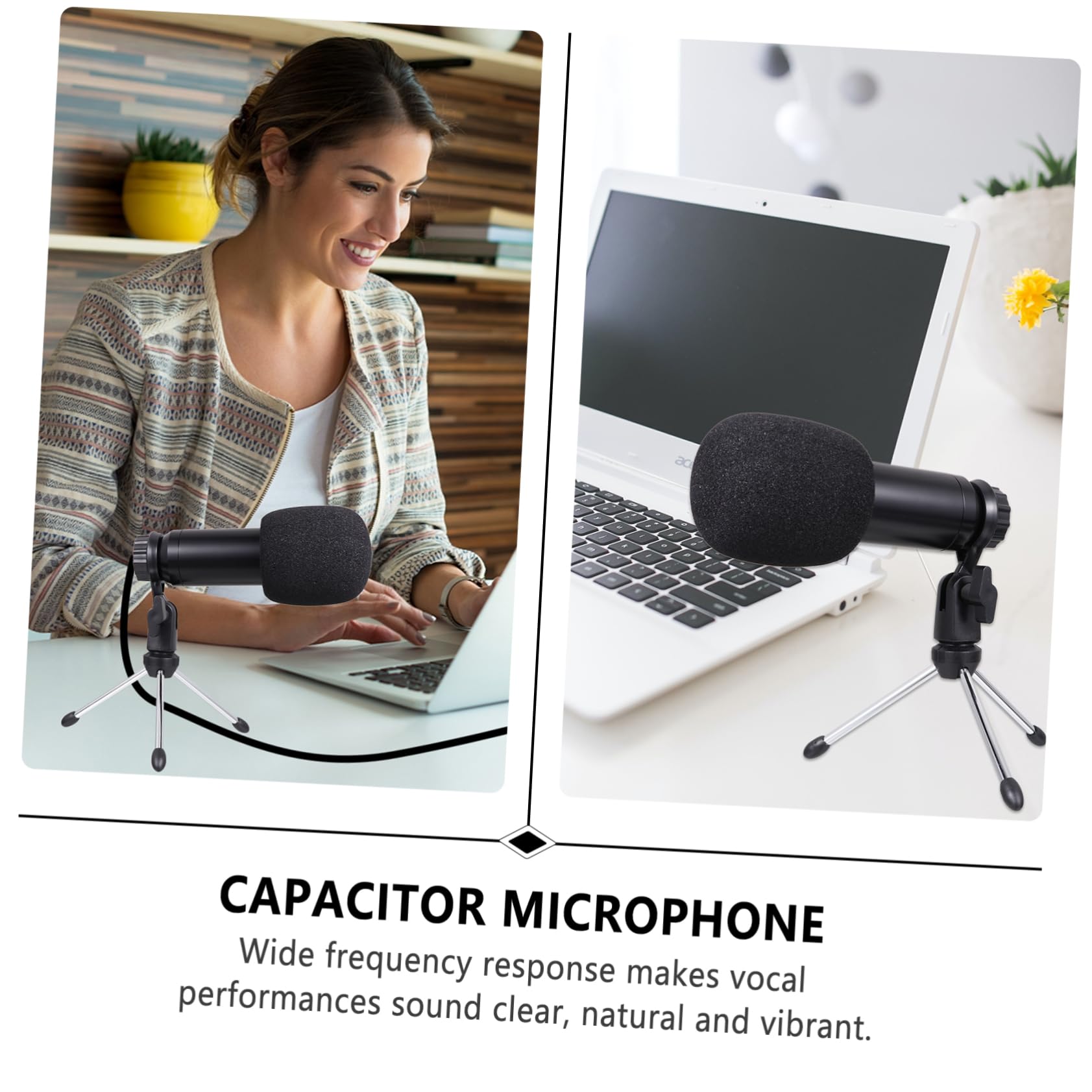 FAVOMOTO Computer Recording Microphone Condenser Mic Set with Tripod for Karaoke Live Broadcasting 5pcs