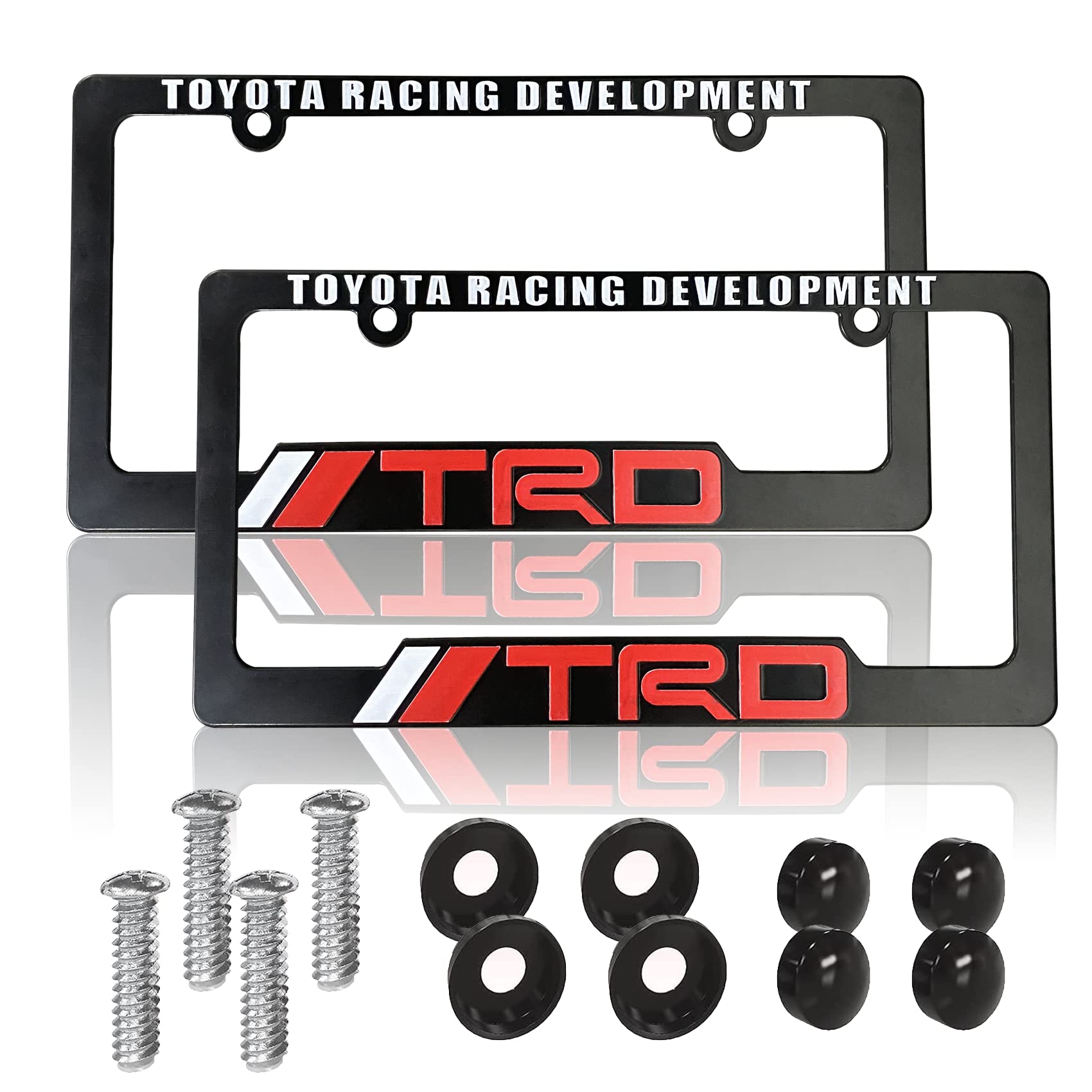 Buy 2Pcs License Plate Frame for Toyot TRD, Black Sports Style License