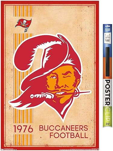 Miniatura 8 de Trends International NFL Tampa Bay Buccaneers - Póster de pared con logotipo retro 14, 14.725 x 22.375 pulgadas, versión prémium sin marco Versión