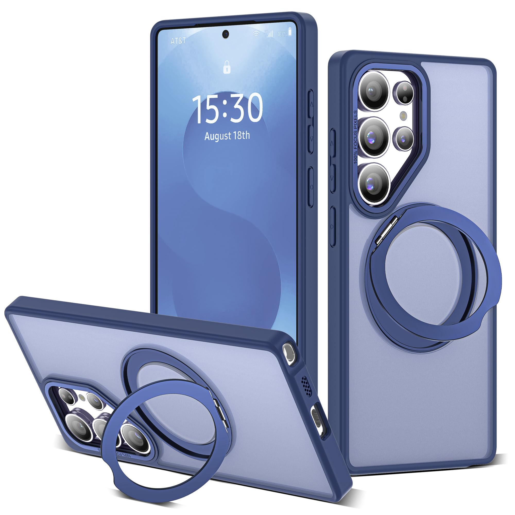 for Samsung Galaxy S25 Ultra Case with 360° Spin Stand,Blue
