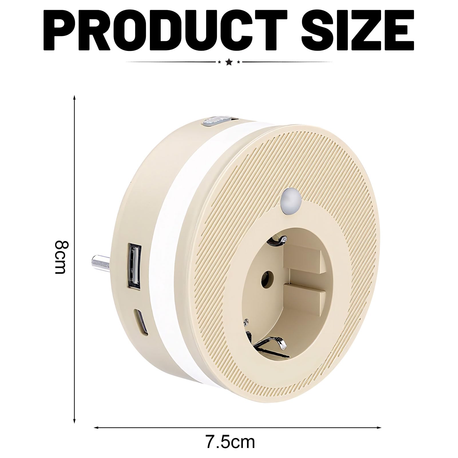 Enchufe de noche, luz nocturna LED con detector de movimiento en interiores, 3 modos de luz N-ocho regulable, cálida luz de 2700 K, luz nocturna para niños automático/apagado/encendido, para pasillo