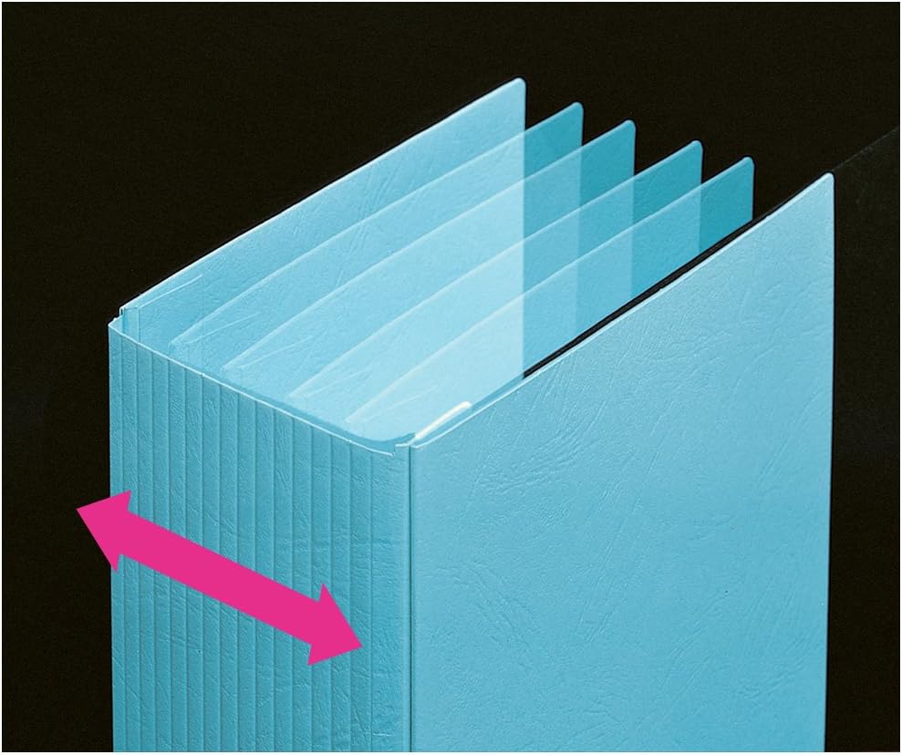 Sekisei AE-61-10 Extendable File, Compatible with 2 and 4 Holes, B4, Horizontal Blue