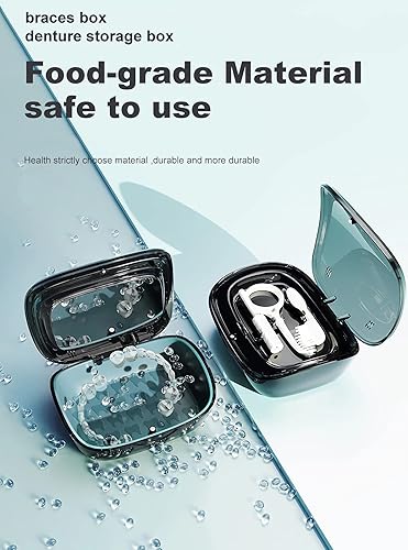 Miniatura 7 de MURRI&MURRDI Estuche de retenedores, Estuche de baño para dentaduras con cesta colador, Estuche de protección bucal, Vaso limpiador para ortesis,
