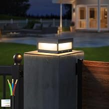 Outdoor Post Lights Hard Wired, AC100-240V Modern Column Lights Waterproof, 7.87" Square Pillar Light for Gate Posts Lamp Outside, 3000K Warm Lighting Lantern for Driveway Patio Garden